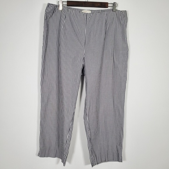 Coldwater Creek Pants - Coldwater Creek Womens Pants Size 16 Plaid Cotton Spandex Black White Checkered